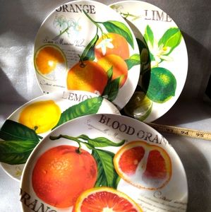 Pier 1 Imports Melamine Aromatic Fruit Plates- 4
